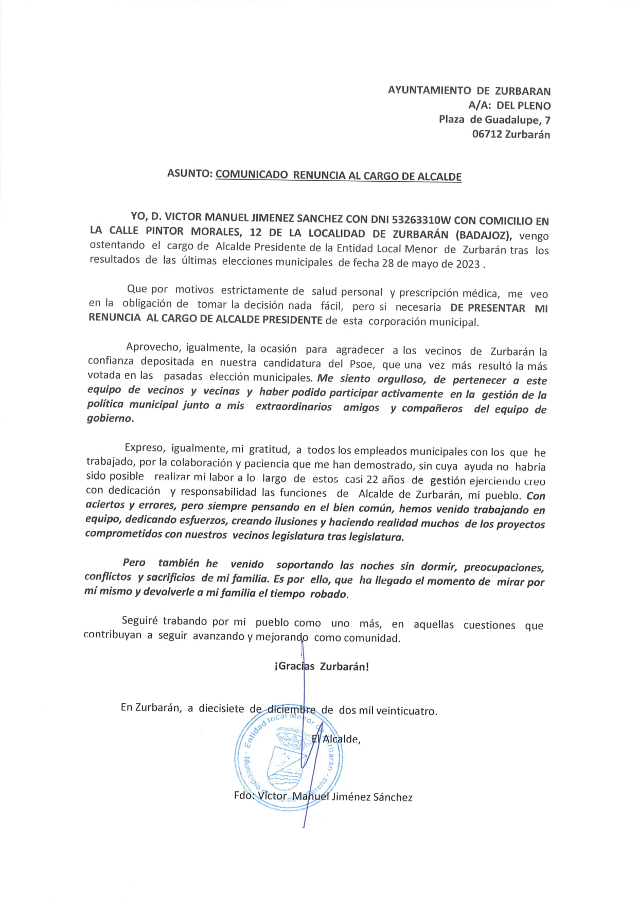 renuncia zurbaran