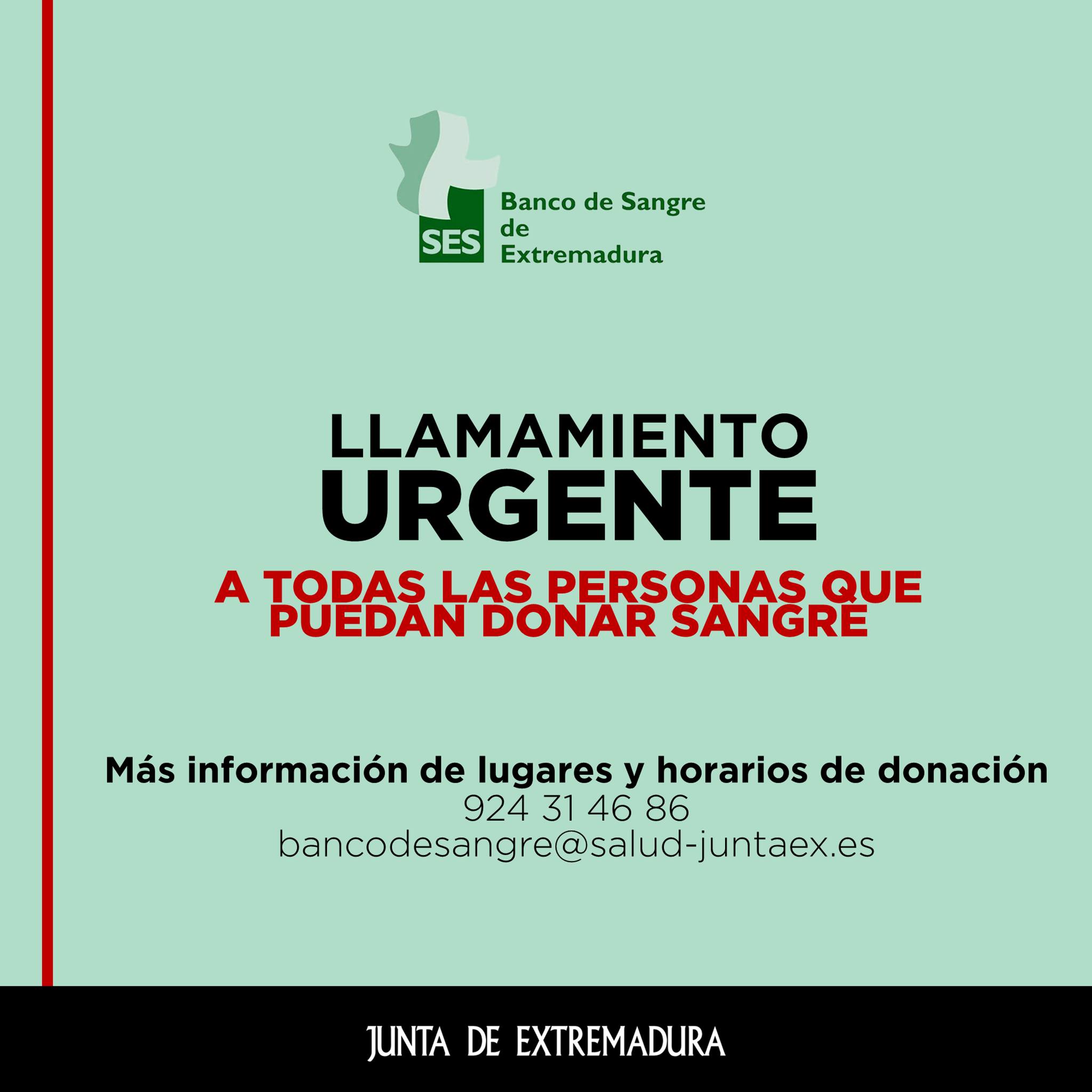 llamamiento urgente sangre