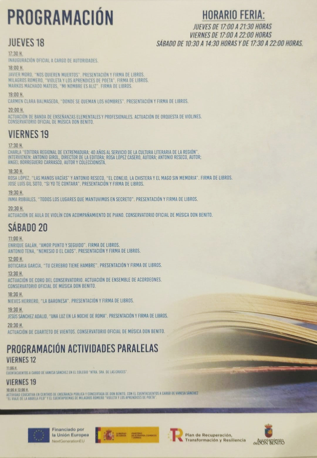 programacion feria del libro dbb