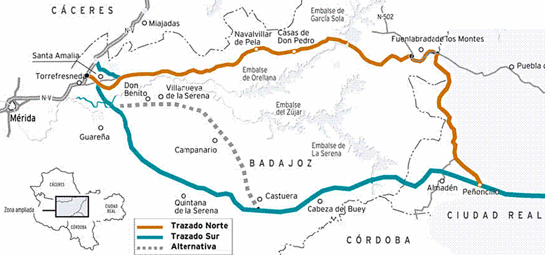 trazado corredor sur