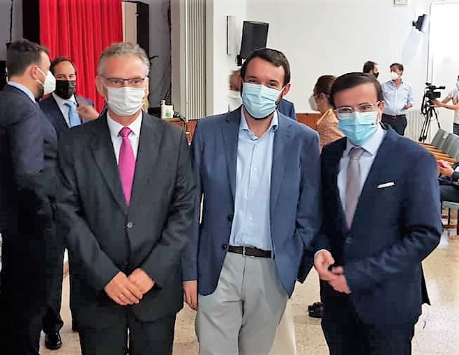 presidente fempex y alcaldes de Don Benito y Villanueva