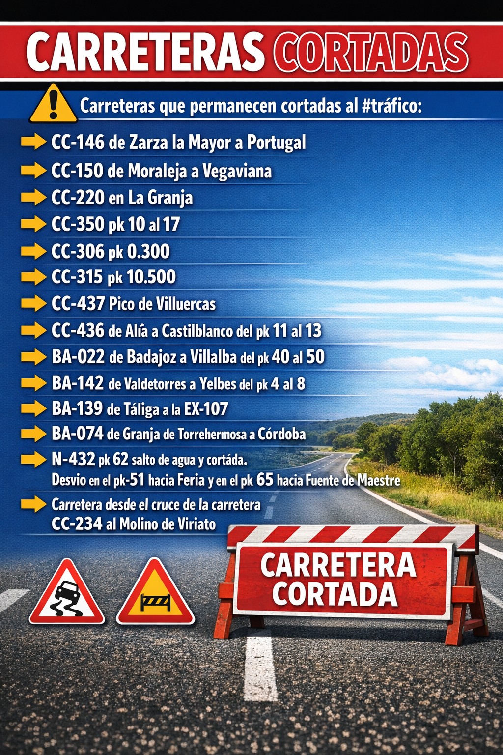 carreteras cortadas