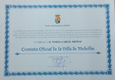 título de cronista de Medellín