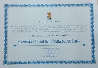 título de cronista de Medellín