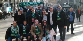 Afición villanovense en Barcelona