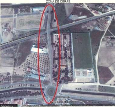 vista aérea de la zona a reformar junto al cementerio