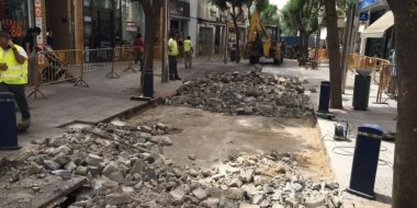 obras en la avenida de Don Benito