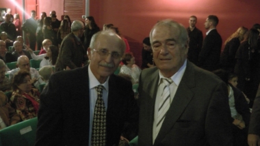 miguell lopez con el subdirector de la orquesta real