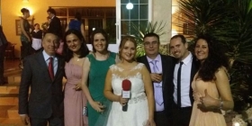 Cristina y sus colegas de profesión en la boda