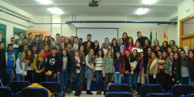Rafaela Cano con los alumnos