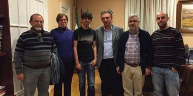 Ángel Morcillo es recibido por el alcalde