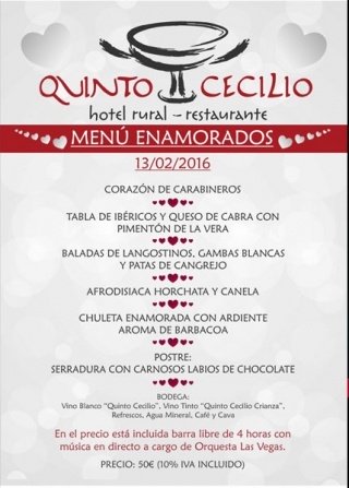 Menú para San Valentín