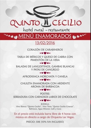 Menú para San Valentín