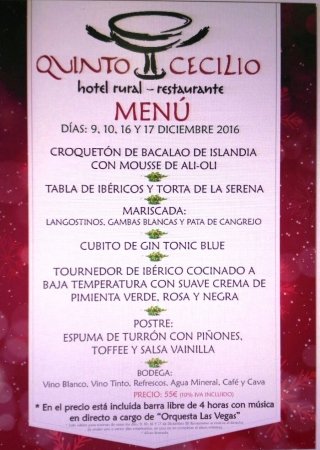 quinto cecilio menú navidad