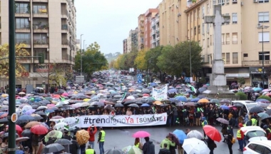 manifestación tren caceres