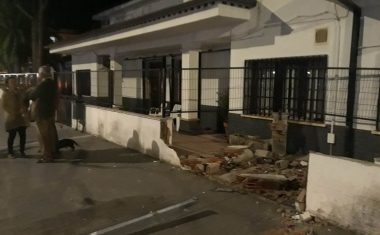 valla del hogar del pensionista tras accidente