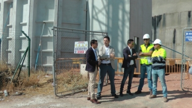 obras  del deposito de agua de Villanueva