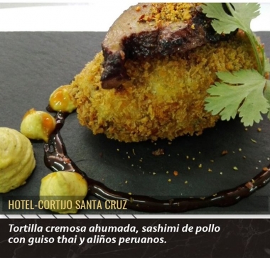 tapa de tortilla del Hotel Cortijo Santa Cruz
