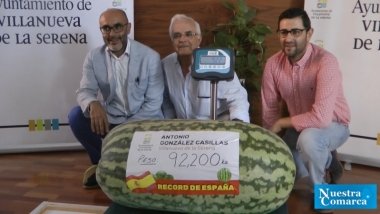 sandia record de España con 92 kilos y 200 gramos
